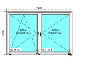 Tanie okno PCV RU+R Białe 240x160