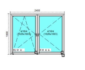 Tanie okno PCV RU+R Białe 240x180