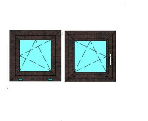 Tanie okno PCV RU2x Orzech  60x60