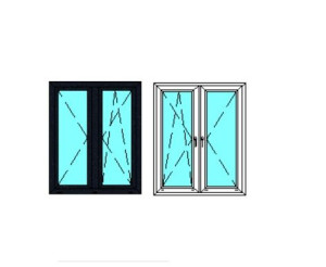 Tanie okno PCV RU+R 1x Antracyt 210x190