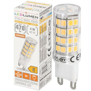 Żarówka LED G9 MINI T12 4W=40W SMD 470lm Ciepła LEDLUMEN