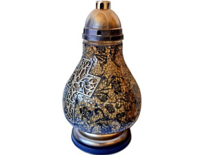 Znicz Lampion Karafa Krzyż Złoto Czarna+wkład