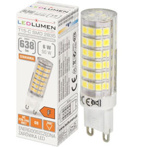 Żarówka LED G9 MINI T15 6W=50W SMD 638lm Neutralna LEDLUMEN