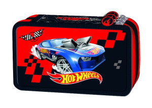 Piórnik potrójny z wyposażeniem Hot Wheels