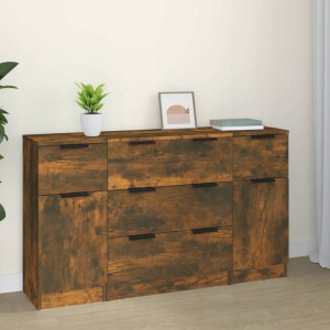 3-częściowa komoda, przydymiony dąb, materiał drew