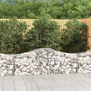 Kosze gabionowe, 25 szt, 200x50x60/80 cm, galwaniz