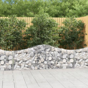Kosze gabionowe, 5 szt, 200x30x60/80 cm, galwanizo