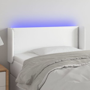 Zagłówek do łóżka z LED, biały, 83x16x78/88 cm, sz