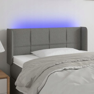 Zagłówek do łóżka z LED, ciemnoszary, 103x16x78/88