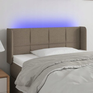 Zagłówek do łóżka z LED, taupe, 83x16x78/88 cm, tk