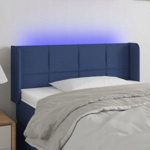 Zagłówek do łóżka z LED, niebieski, 103x16x78/88 c