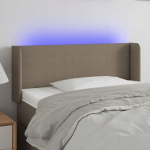 Zagłówek do łóżka z LED, taupe, 93x16x78/88 cm, tk
