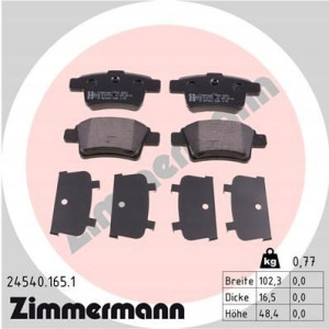 ZIMMERMANN 24540.165.1 Zestaw klocków hamulcowych,