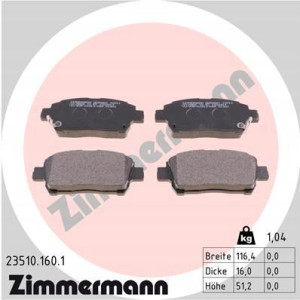 ZIMMERMANN 23510.160.1 Zestaw klocków hamulcowych,