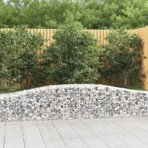 Kosze gabionowe, 9 szt, 400x50x40/60 cm, galwanizo