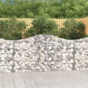 Kosze gabionowe, 9 szt, 200x30x100/120 cm, galwani