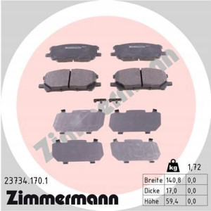 ZIMMERMANN 23734.170.1 Zestaw klocków hamulcowych,