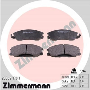 ZIMMERMANN 23569.170.1 Zestaw klocków hamulcowych,