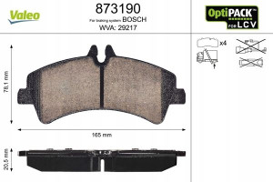 VALEO 873190 Zestaw klocków hamulcowych, hamulce t