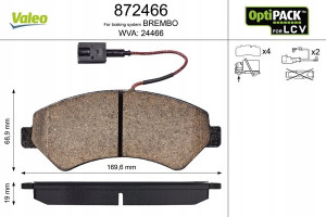 VALEO 872466 Zestaw klocków hamulcowych, hamulce t