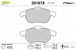 VALEO 301678 Zestaw klocków hamulcowych, hamulce t