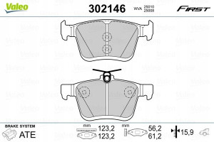 VALEO 302146 Zestaw klocków hamulcowych, hamulce t