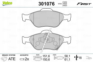 VALEO 301076 Zestaw klocków hamulcowych, hamulce t