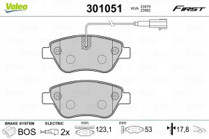 VALEO 301051 Zestaw klocków hamulcowych, hamulce t