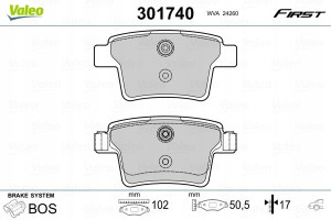 VALEO 301740 Zestaw klocków hamulcowych, hamulce t