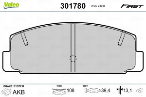 VALEO 301780 Zestaw klocków hamulcowych, hamulce t