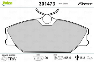 VALEO 301473 Zestaw klocków hamulcowych, hamulce t