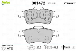 VALEO 301472 Zestaw klocków hamulcowych, hamulce t