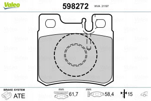 VALEO 598272 Zestaw klocków hamulcowych, hamulce t