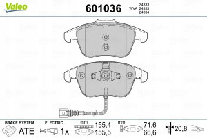 VALEO 601036 Zestaw klocków hamulcowych, hamulce t