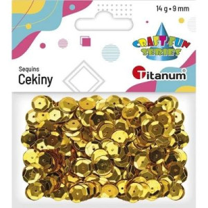 Cekiny okrągłe złote metaliczne 9mm Titanum