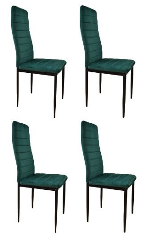 Zestaw 4x Krzesło tapicerowane Velvet ZIELONY