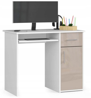 Biurko Komputerowe Pin 90cm Białe Cappuccino