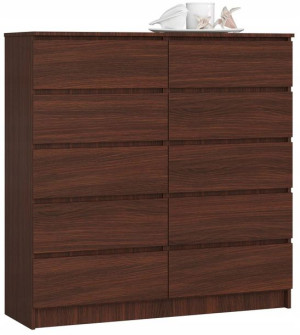Komoda Z 10 Szufladami K 120 Cm Wenge