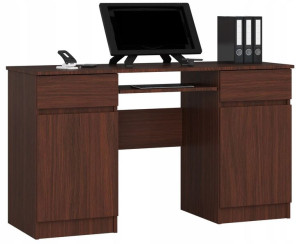 Biurko Komputerowe A-5 135cm 2 Szuflady Wenge