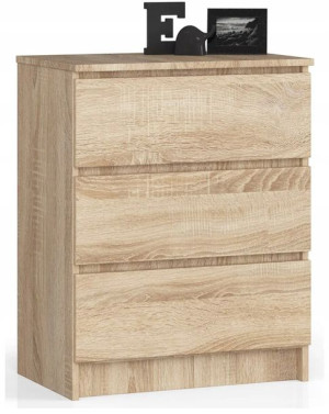 Komoda K 60 Cm 3 Szuflady Dąb Sonoma