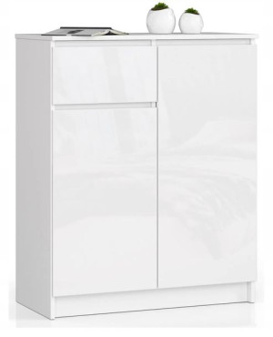 Szafka Komoda Z Szufladą K 80 Cm 2d Biała Połysk