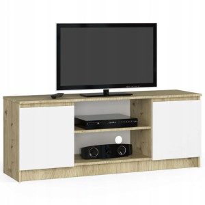 Szafka RTV 140 cm pod telewizor - dąb artisan-biał