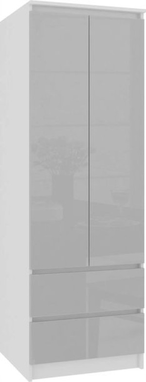 Szafa Star S 60 Cm 2 Drzwi 2 Szuflady Biała / Meta