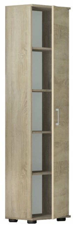 Regał Biurowy Szafa 1d Słupek 5 Półek Sonoma 30cm