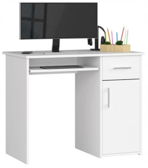 Biurko Komputerowe Klasyczne Pin 90 Cm Białe