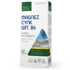 Medica Herbs Magnez Cynk Wit. B6 60 kaps. MIĘŚNIE