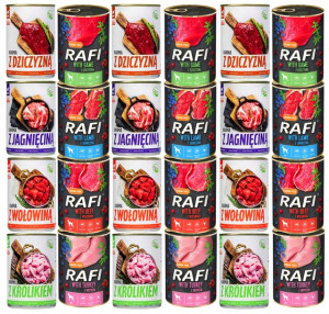 Mokra Karma Dla Psa Rafi Puszki Mix Smaków 24x400g