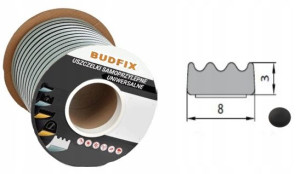 Uszczelka Samoprzylepna 8mmxgr.3mm Czarna Epdm 1m