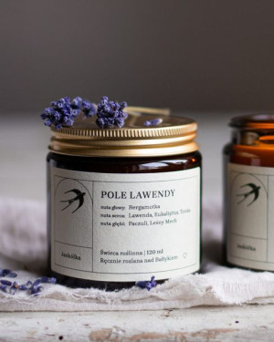 Jaskółka Świeca sojowa Pole Lawendy 180 ml