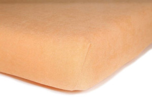 Prześcieradło frotte bawełniane z gumką 200x220 grube łososiowe